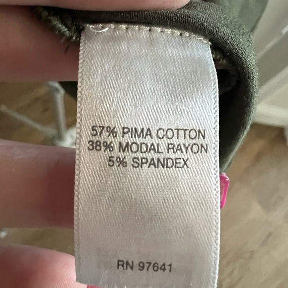 J. Jill Kale Green Knit Button Up Short Sleeve T-Shirt Dress with Pockets - Picture 4 of 6